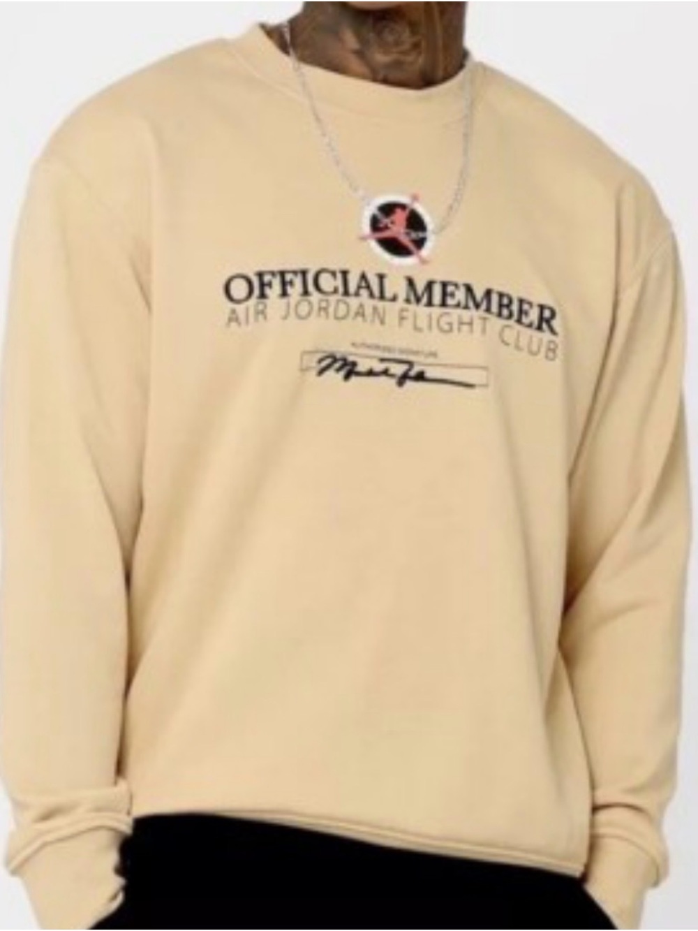 Jordan Cream 'Official Member' Crewneck Sweatshirt
